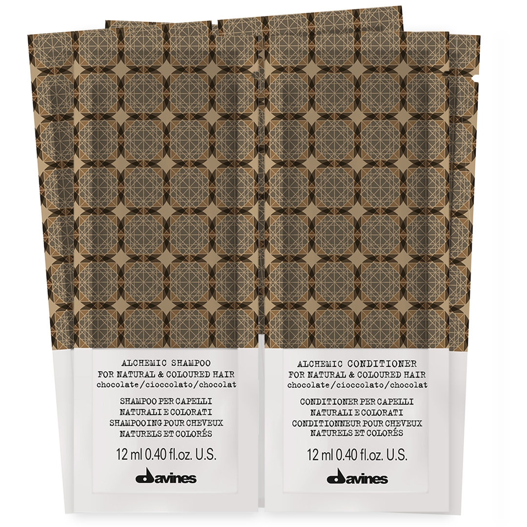 Davines Shampoo and Conditioner Chocolate Sachet Kit 12 ct.