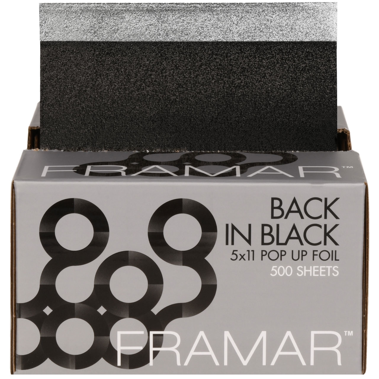 Framar Embossed Pop Up Foil Medium Back in Black 5 inch x 11 inch 500 ct.