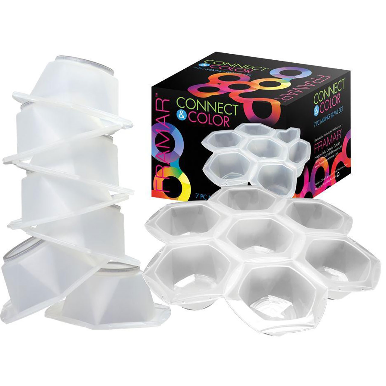 Framar Connect & Color Bowl - Clear 7 pc.