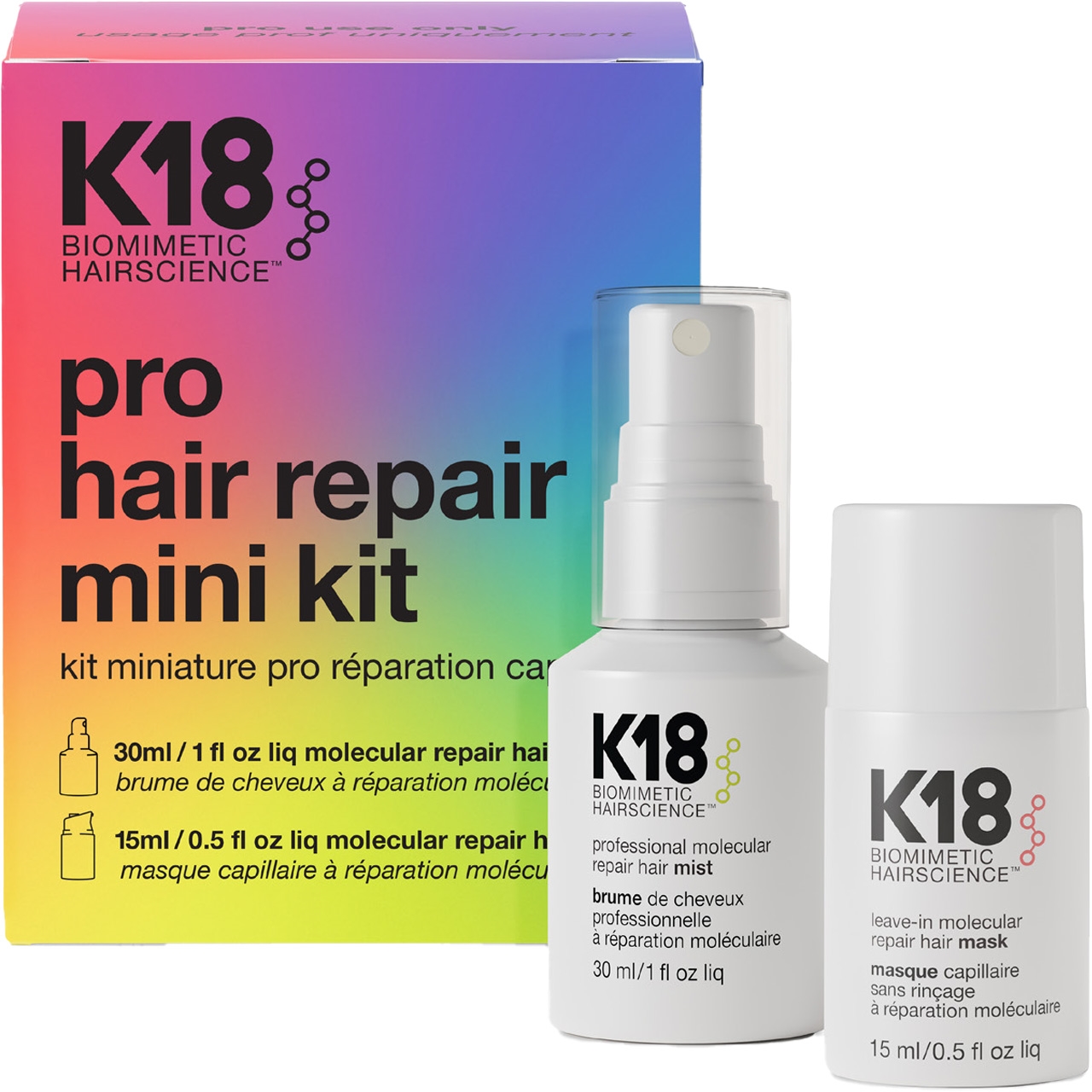 K18 pro hair repair mini kit 2 pc.