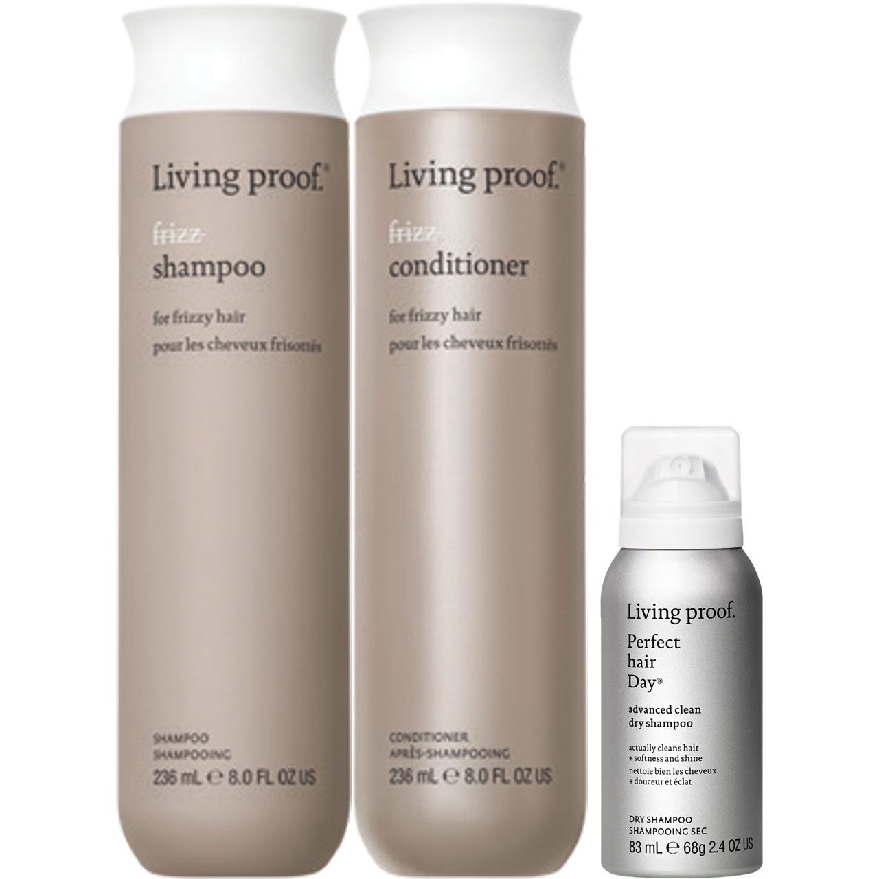 Living Proof No Frizz Shampoo + Conditioner 3 pc.